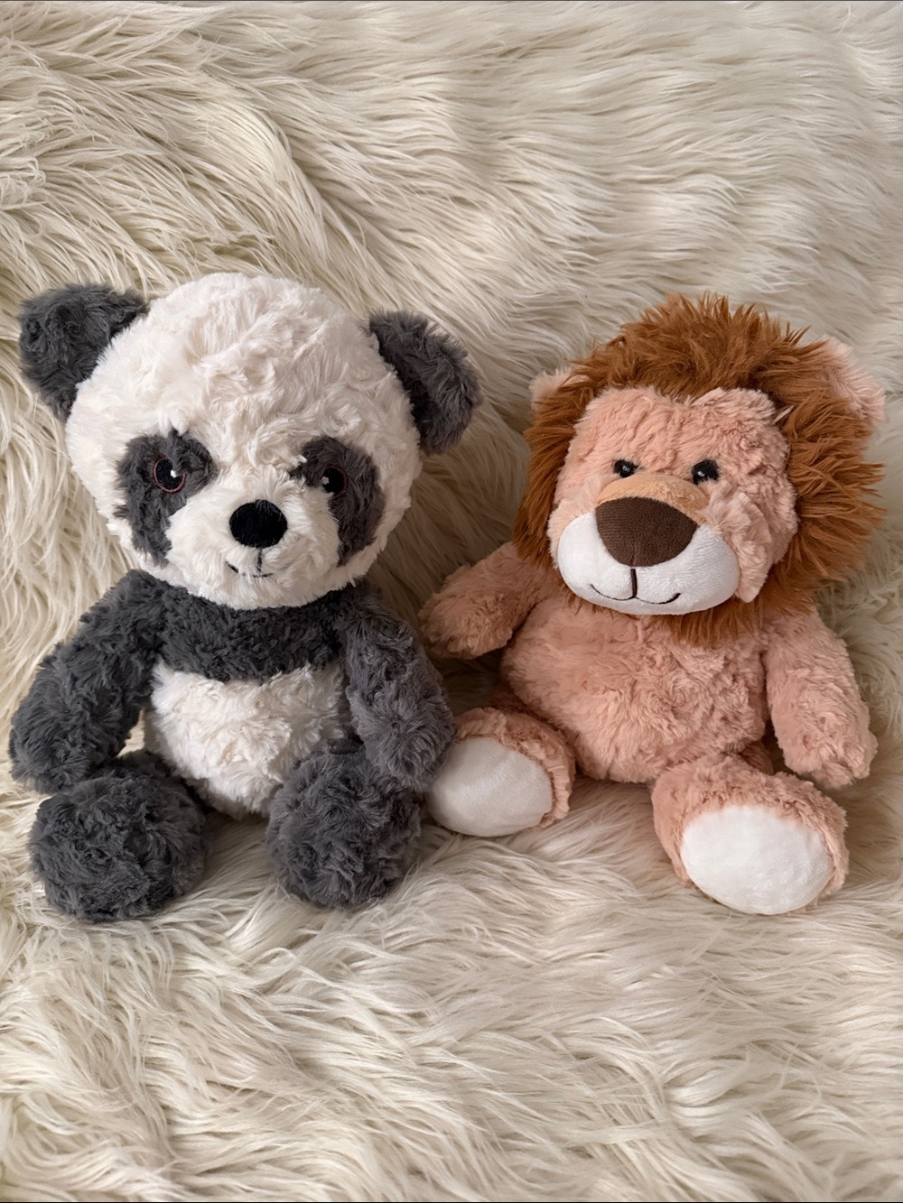 Spark Create Imagine Panda Bear Plush Rattle & Miniso Lion Stuffed Animal Toys